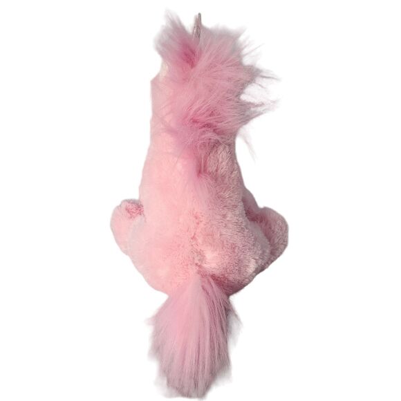 Aurora Pink Unicorn With Shiny Silver Horn Plush Stuffed Animal 11" Seated 2019 - Picture 5 of 11